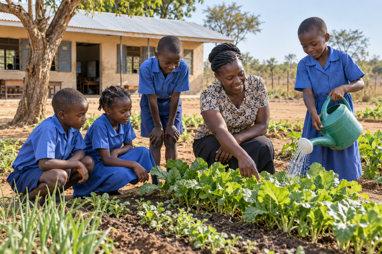 Illustrative school vegetable garden